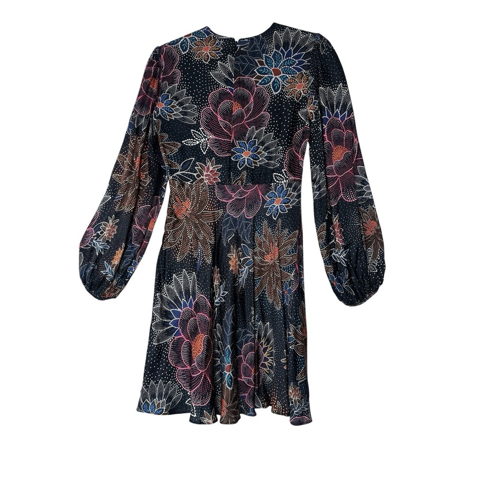 NEW Farm Rio Mine Dress Women's Small floral-mini Long Sleeve Coquette Formal - Picture 4 of 14